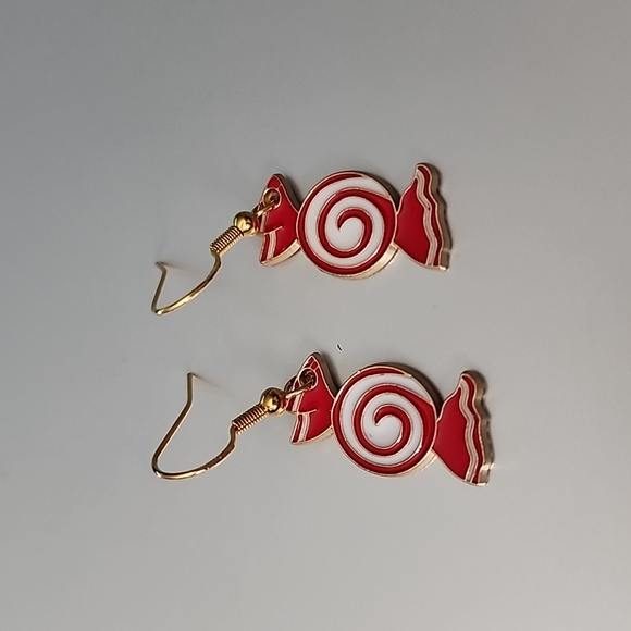 Ugly Christmas Sweater Jewelry - Tibeten metal  Candy Christmas  earrings 925 French Hook Post